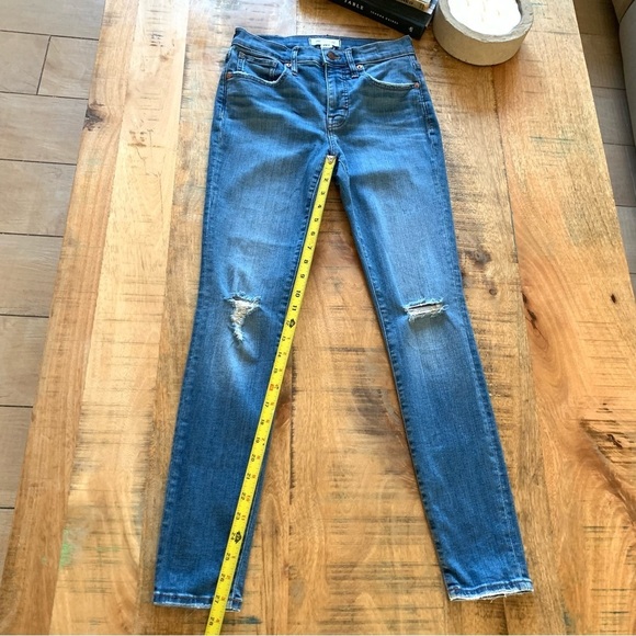 Madewell Mid-Rise 9 Bellachase Blue Distressed Skinny Jeans Sz 25 - Picture 6 of 11